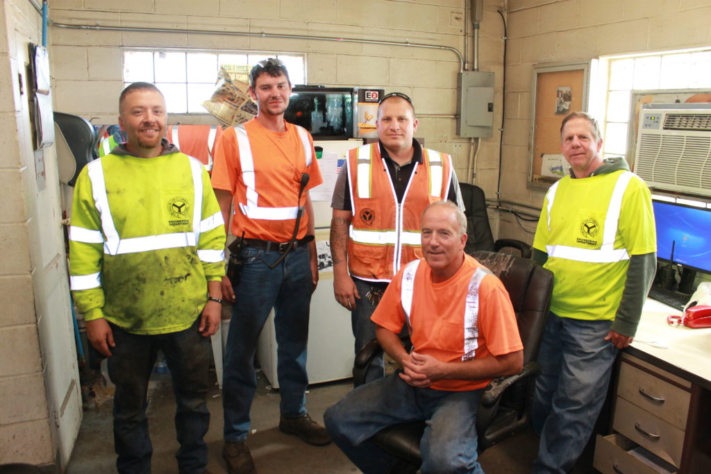 From left, Signal Maintainers Clint Jonas and Michael Murphy, Signal and Communication Supervisor Mike Lill, Hump Signal Foreman Jeff Jane and Signal Maintainer Mark Todd