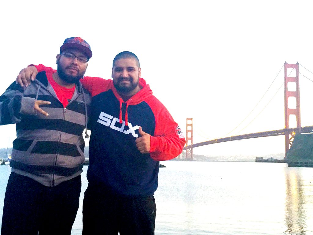 From left, Welder Aaron Santoyo and Vazquez
