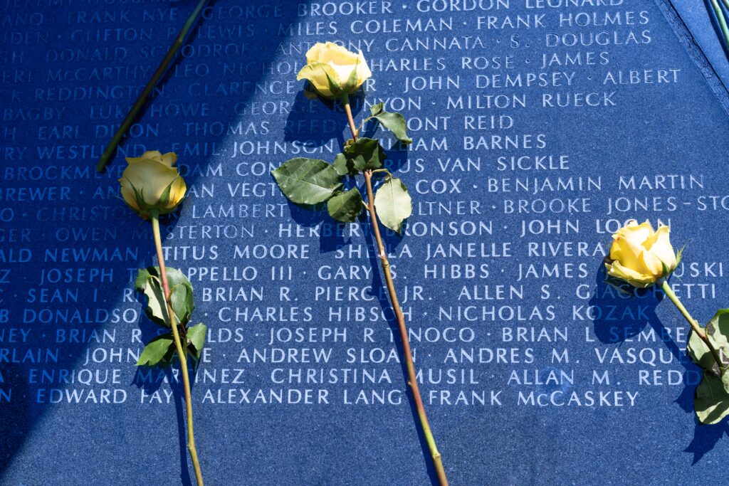 The names of the BRC fallen on the state memorial 