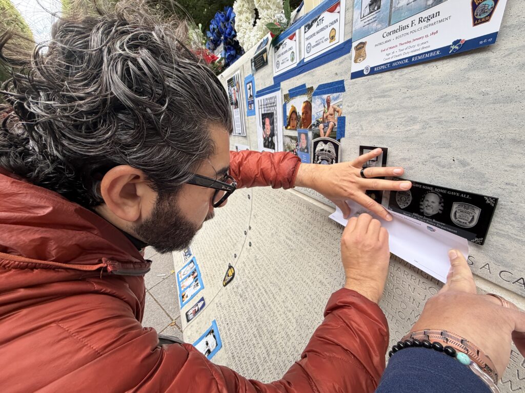 Digital Media Coordinator Joe Chacon at the National Memorial Wall