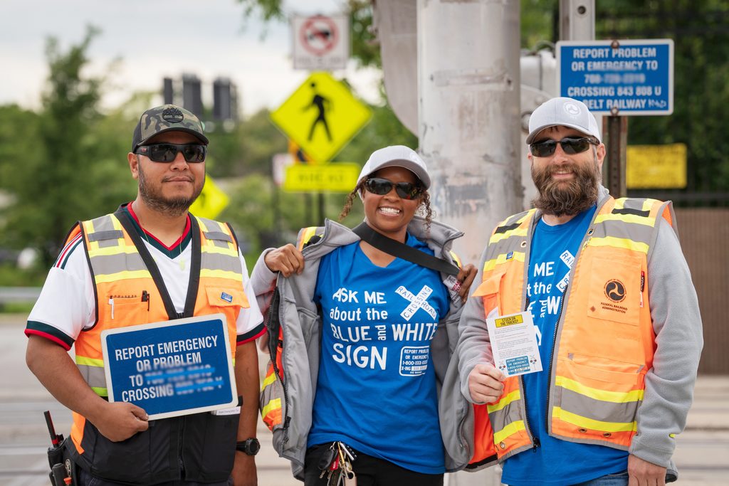From left are Communications Maintainer Manny Villa Jr. and FRA representatives Tina Blumenberg and Levi Tomkins.