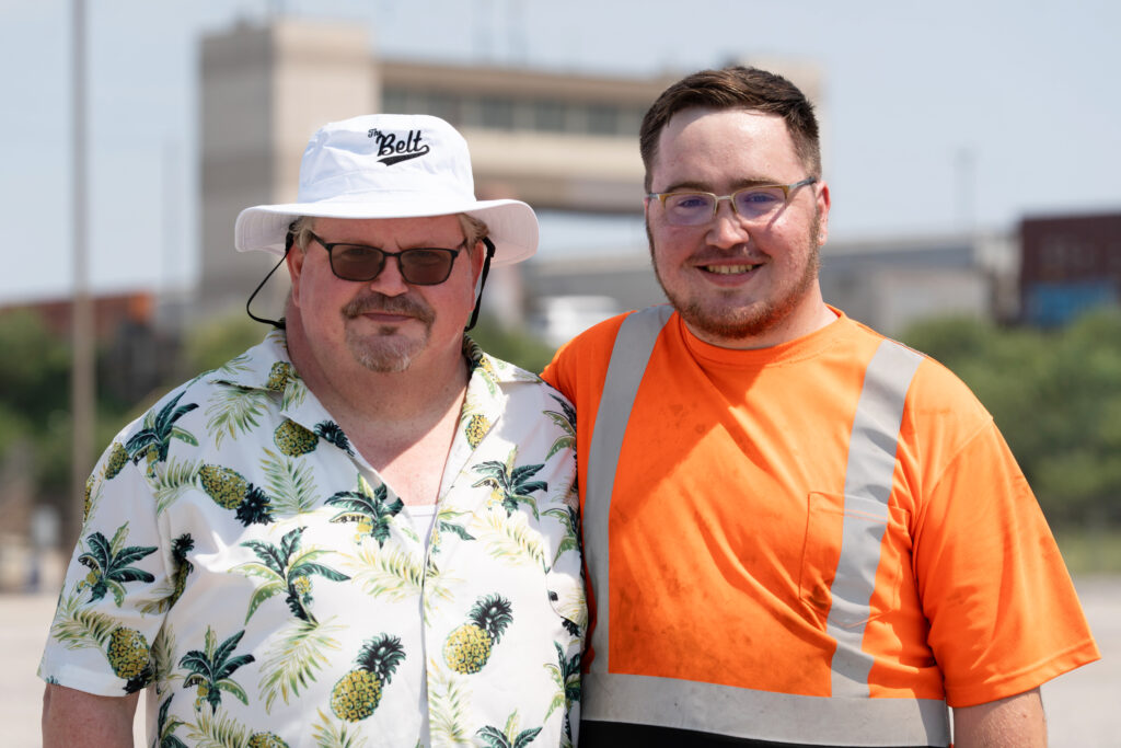 From left are retiree John Christensen and Bobby Christensen.